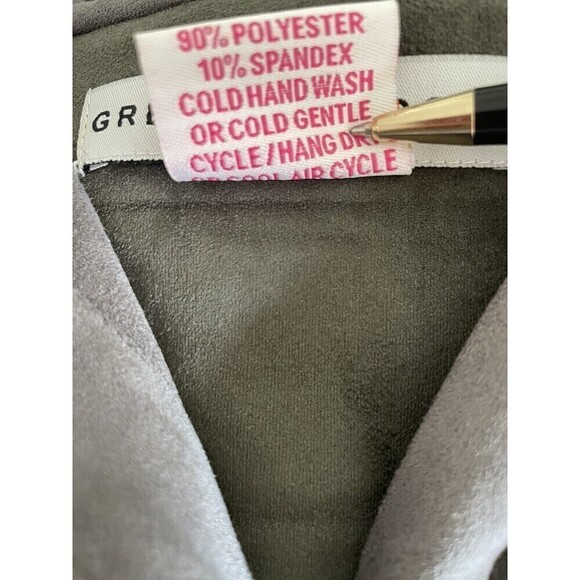 Gretchen Scott Gray Ultra Suede Pullover Jacket With Hood Gold Accents Sz M - Picture 5 of 5